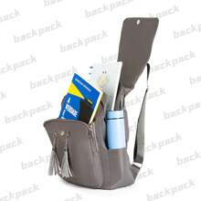 Large Women's Backpack With Anti-Theft Cover - Grey - View 3