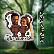 1 Almohada personalizada con forma de mono - Foto personalizada, regalo ideal para él, ella, novio, novia, papá, mamá, familia y amigos | Perfecto para decoración de interiores - sofá, cama, auto, sala de té, dormitorio - Sube fotos para personalizar almohadas. - Ver 5