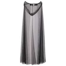 1pc Women Sheer Mesh Net Shawl, Transparent Hooded Cloak, Role Play Costume, Thin Chiffon Cape, Bridal Wedding Shoulder Wrap