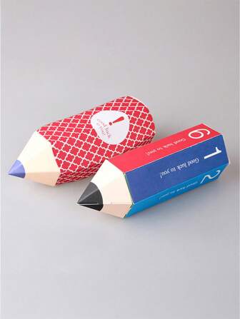 5 件/套卡通铅笔和糖果礼盒 - 彩色可折叠零食包装，适合派对礼物和生日装饰（不包括丝带、盒子、贴纸）