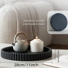 Plateau décoratif rond pour table basse - Plateau en bois massif rond pour la décoration de la maison - Décoration de table basse - Plateaux décoratifs - Plateau centre de table Soleil Voyage Cool Rentrée Scolaire