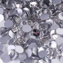 ICIQ 700 piezas de alta calidad diamante de imitación transparentes, gemas de cristal de vidrio planas sin termoadhesivo, adecuadas para arte de uñas 3D, ropa, bodas - Multicolor - Ver 25