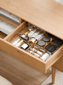 Cajas de almacenamiento divisoras de escritorio y cajón para maquillaje, cosméticos, accesorios para el cabello, útiles de oficina, artículos de cocina. Disponible en varios tamaños y combinaciones, con opciones de montaje gratuito. Durable y resistente. 1 pieza / 3 piezas / 4 piezas / 6 piezas / 8 piezas / 9 piezas.