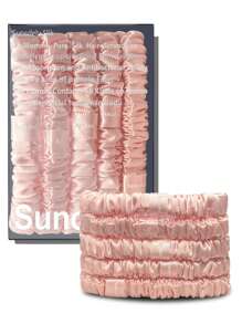 6个装 100% 纯桑蚕丝发圈，真丝发绳，马尾辫发圈，纯色天然发饰，发圈，发绳，头饰