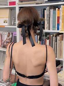 10个/套 女士时尚多色蝴蝶结发圈，芭蕾舞鞋缎带发绳，简约马尾发圈，甜美发饰，可爱粉色缎带，适合日常使用，发饰，发绳，礼物头饰橡皮筋 - 彩色 - 查看 8