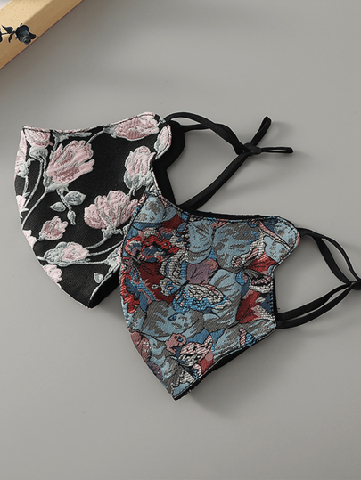 Breathable Reusable Washable Butterfly Floral Printed Mask, Comfortable & Adjustable, Suitable For Spring & Autumn