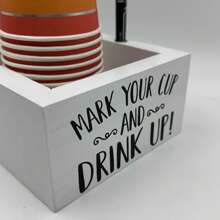 2 stuks houten wegwerpbeker opbergdoos vierkant bureau bar koffieshop papieren bekerhouder,