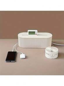 1 个带盖电缆管理盒，大容量办公室电缆整理器，桌面电源线存储，节省家庭、办公室、客厅空间