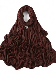 1 Piece Stretch Jersey Turban Stretchy Head Wrap Knit Headwraps Urban Hair Scarf Head Wrap Solid Color Ultra Soft Extra Long Breathable Head Band Tie For Women Casual - Multicolor - View 4