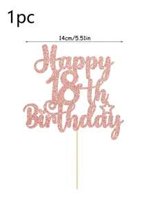 1pc Rose Gold Happy 18th/21st/30th/40th/50th/60th/70th/80th Birthday Cake Topper, Suitable For Birthday Party Anniversary Cake Decor