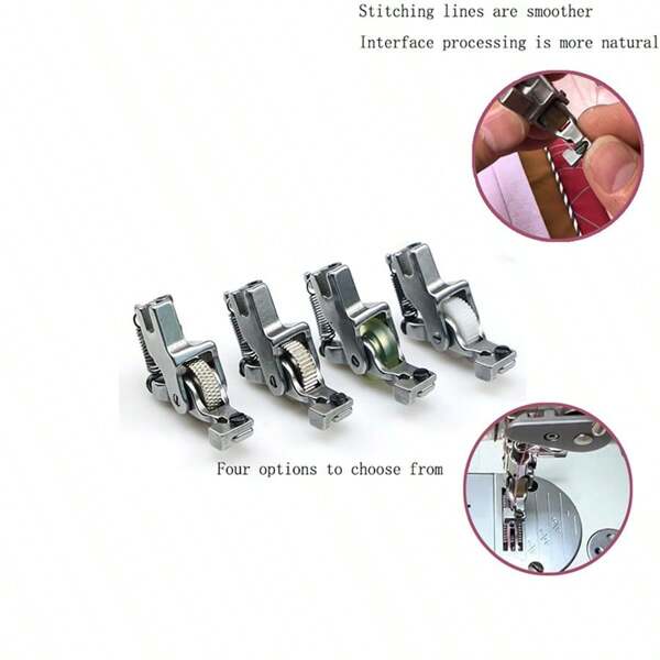 1pc S518L Adjustable Invisible Zipper Rolled Hem Presser Foot For Industrial Sewing Machines, Sewing Machine Accessories