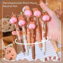 10/6/3/1pc(S) Capybara Butt Shaped Squeeze Stress Relief Cartoon Decorative Ballpoint Pen