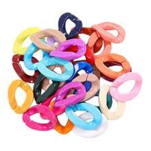 100set/25pcs 17x23/20X28mm Macaron Color Twist Chain Beads Buckle For Diy Fashion Necklace Phone Bag Chain Jewelry Making Decorative Accessories - Multicolor - View 16