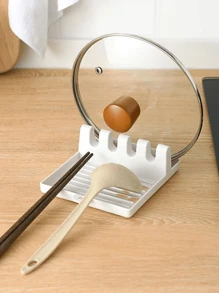 1 pièce Couvercle de pot en silicone multifonctionnel, porte-cuillère et spatule