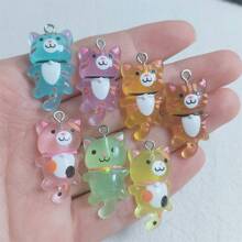 10/30 peças de artesanatos fofos de gatos de resina que brilham no escuro, adequados para fazer joias "faça você mesmo" - perfeitos para colares, pulseiras e chaveiros, acessórios para fazer joias