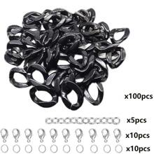 100set/25pcs 17x23/20X28mm Macaron Color Twist Chain Beads Buckle For Diy Fashion Necklace Phone Bag Chain Jewelry Making Decorative Accessories - Multicolor - View 17