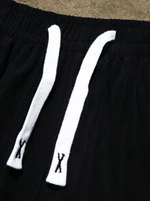 Yemwry Bermuda casual da uomo, tinta unita e con motivi a righe, adatti per la spiaggia