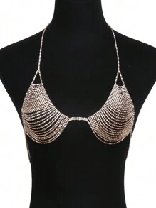 时尚夸张贝壳比基尼身体链配水钻，性感夜店派对必备 - 多色 - 查看 16