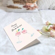 1pc Funny Bridal Shower Card, Wedding Congratulations Card, Bachelorette Party Card, Bridal To Be Gift, Cheers To The Bride To Be