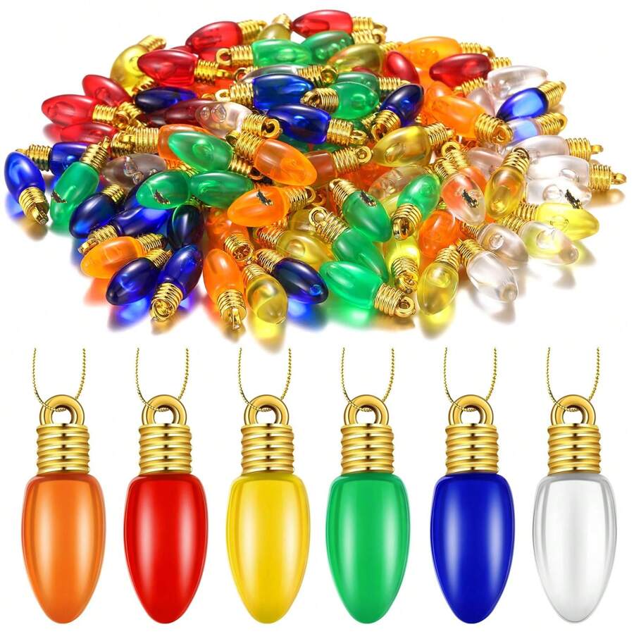 23/49 件彩色圣诞派对装饰品、圣诞树装饰品、完美的 DIY 悬挂装饰，适合节日派对装饰（多色灯泡，0.71 英寸）