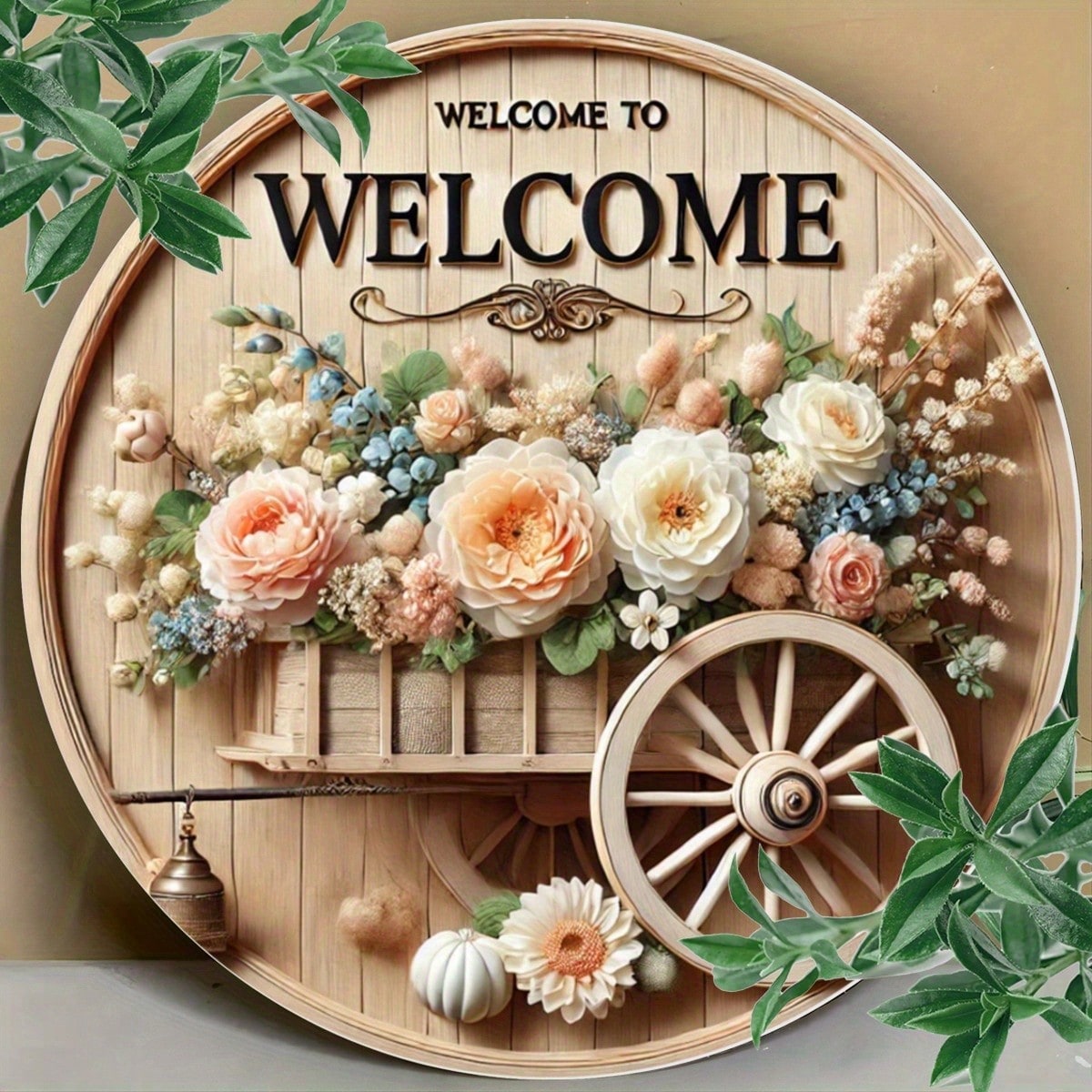 مرحبًا بك في The Garden - علامة خشبية على الطراز العتيق ، مناسبة للبار والمقهى والمطبخ ، 8 "x8" Decors Decord Decord Decors Decors Home Decors | مقاس: 20*20 سم