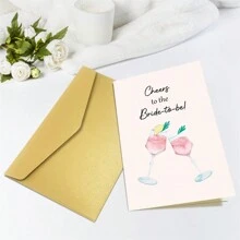 1pc Funny Bridal Shower Card, Wedding Congratulations Card, Bachelorette Party Card, Bridal To Be Gift, Cheers To The Bride To Be