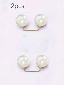 2 Sweaters, Scarves And Hats Clip Neckline Brooches, Faux Pearl Brooches For Women And Girls, Fashion Decorative Pins For Clothes, Jackets And Pants Birthday