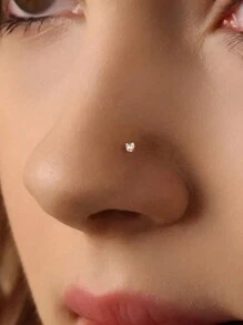 2pcs S925 Sterling Silver Plated Gold Nose Studs, Minimalist Low-Irritation Unisex Mini Piercing Jewelry, Suitable For Daily Wear By Men And Women