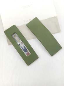 1 Pair Matte Solid Color Side Bangs Hair Clips, Women's Barrette Hair Accessories