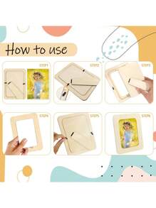 DIY Unfinished Solid Wood Photo Frame, Suitable For 4 X 6 Inch Photos, Crafts, Paintings, Art Projects, Wooden Decoration
