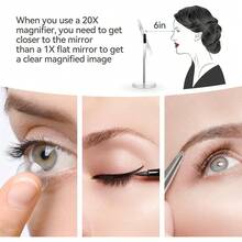 20X Magnifying Makeup Mirror,Double Sided 1X & 20X Magnifying Mirror With Stand,Tabletop Magnified Vanity Mirror With 360°Rotation For Bathroom Or Bedroom 7.8 Inch - 8吋 - 查看 4