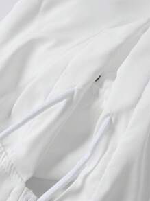 1 套男士休闲字母印花连帽衫夹克和松紧袖口裤子春秋运动套装 - 藍色 - 查看 3