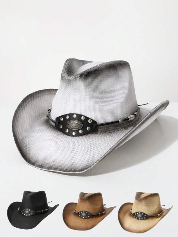 1pc Women's Western Cowboy Hat, Suitable For Beach Sun Protection, Music Festival, Western Cowboy Themed Events, Vintage Parties, Costume Parties, Performances, Daily Wear