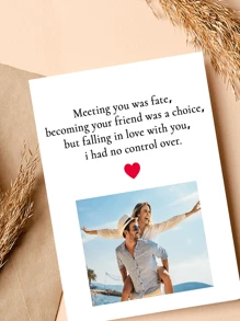 1pc Personalized Picture Card-6Styles,,Customized Photo &Text Greeting Card ,Romantic Love Card, Valentine's Day Card,Birthday Greeting Gift Card,Perfect For Valentine's Day, Anniversaries, Birthdays - Ideal Gift For Loved Ones - Multicolor - View 5