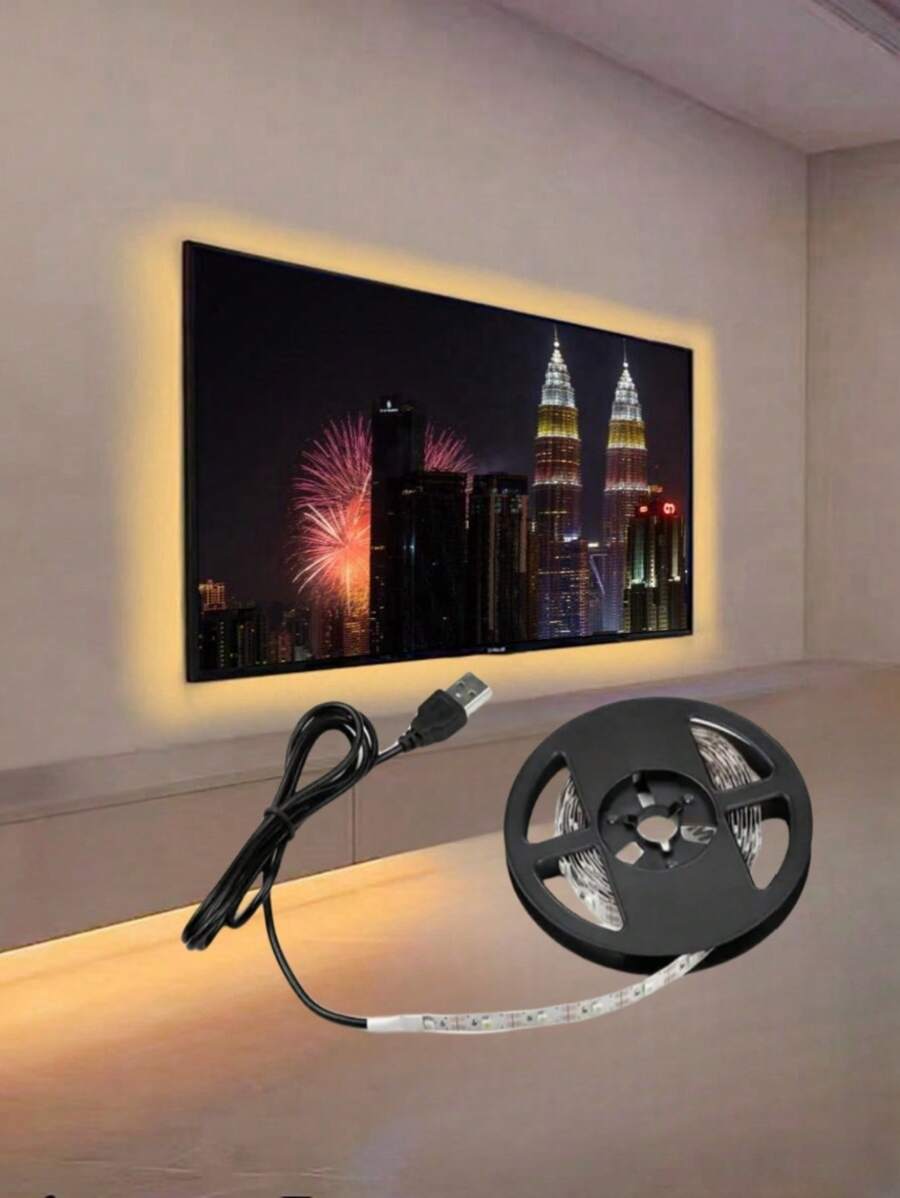 1条LED灯带，60颗LED/米，2835 SMD贴片，5V超亮LED柔性绳灯，适用于厨房、卧室、橱柜下、走廊、楼梯照明，生日礼物、毕业典礼、圣诞节装饰、家居圣诞礼物、圣诞装饰 - 彩色 - 查看 1