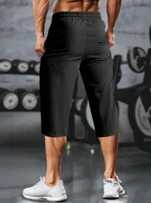 Hidkat [Printemps et été] Shorts de sport à séchage rapide, cordon de serrage, haute élasticité, couleur unie, pour homme. Avec poches zippées, convient pour la formation sportive et les activités de plein air, avec éléments réfléchissants.