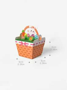 6/10pcs Easter Gift Box, Easter Bunny Packaging Box, Easter Decorative Gift Gift Packaging Box, Hand Basket Paper Box, Easter Candy Box, Holiday Party Gift Decoration Box