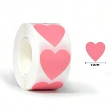 1 Cuộn/500 Nhãn dán hình trái tim màu hồng, kích thước 1 inch, dùng để dán lên giấy, thích hợp cho Ngày Valentine, Kỷ niệm ngày cưới, Thiệp mời, Phong bì, Nhãn dán dễ thương cho Bao bì chai nước (500 nhãn/cuộn), Đồ dùng học tập, Đồ dùng làm sổ lưu niệm, Nhãn dán vui nhộn, Nhãn dán máy tính xách tay, Nhãn dán điện thoại Kindle. - Nhiều màu - Xem 13