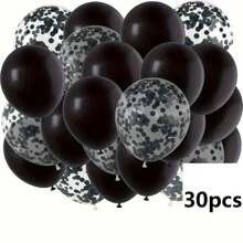 30pcs Multicolor Paper Confetti Latex Balloons, Suitable For Wedding, Birthday, Anniversary, Graduation, Festival Party Decoration, Indoor And Outdoor Decoration, Home Decor, Room Decor