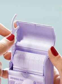 52 piezas Conjunto de palillos dentales y hilo dental de doble línea con aroma a menta en caja de doble capa, caja de almacenamiento desechable para hilo dental y palillos dentales - Multicolor - Ver 7