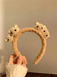 1 件秋冬卡通动物头带，时尚高顶头箍，适合女士，可爱白熊猫，粉色鹿角，棕色仓鼠发带发夹发夹发饰，适合节日派对装，节日装饰头带，日常佩戴 - 彩色 - 查看 13