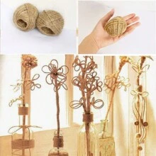 Soga decorativa para colgar fotos, manualidades hechas a mano como regalo, decoración del hogar de cuerda natural de color marrón - Marrón - Ver 2