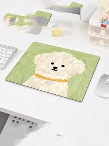1pc Minimalist Puppy Pattern Mini Mouse Pad, Cute Cartoon Oil Painting Style, Small Size Convenient Office Mousepad For Lady