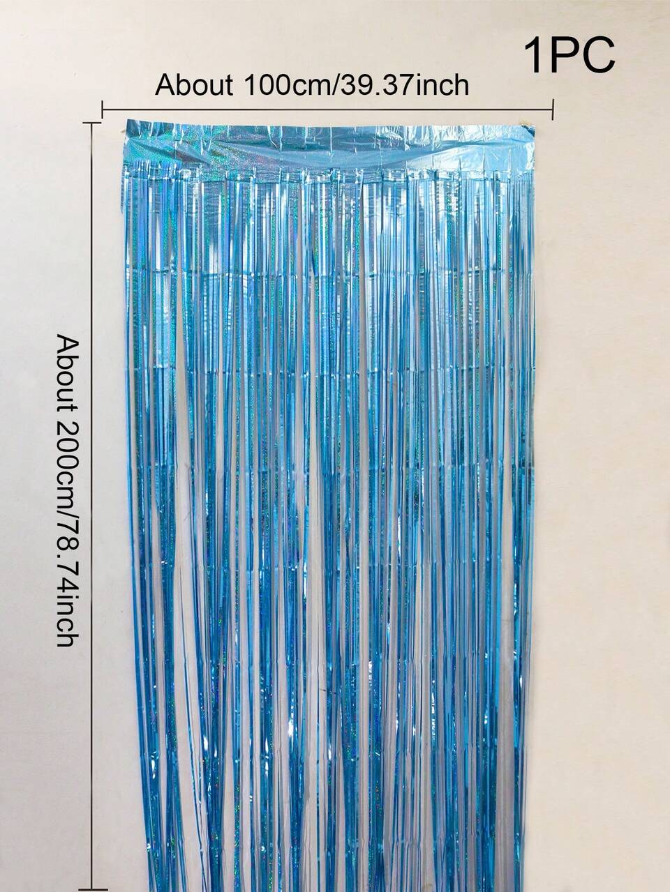 1pc Laser Rain Curtain / 2pcs/3pcs (Blue Laser + Champagne Set) / 2pcs (Champagne Rain Curtain) Shiny Gold Birthday Party Decor Background, Housewarming, Anniversary, Wedding Decoration To Add Joyful Atmosphere