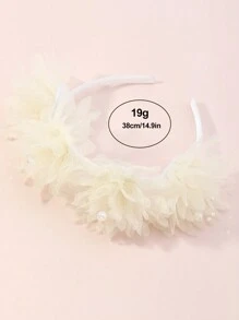 1pc Girls Pearl Flower Headband, Minimalist & Fashionable For Casual And Daily Wear - Pearl Flowers - View 8