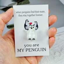 Jesteś moim pingwinem, kieszonkowy uścisk z kartą zachęty - zawiera trójwymiarowego pingwina z żywicy, słodka mała kartka dla Twojego partnera na Walentynki, serdeczny mini prezent, wyjątkowy prezent urodzinowy/rocznicę ślubu, mini kartka z pozdrowieniami, prezent dla przyjaciół, na Dzień Matki, Dzień Ojca, aby wyrazić "Tęsknię za Tobą", prezent z pozytywną energią dla małych firm, dla Twojego chłopaka/dziewczyny, Twojej ukochanej osoby