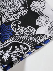 Men's Spring/Summer Geometric Print Short Sleeve Casual Shirt - Grey - View 4