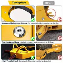 Tevlaphee Wheel Lock Anti-Theft Trailer Clamp Boot Lock For Cars Trucks SUVs Campers Adjustable Lug Nuts Cover - WheelClamp - View 5