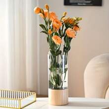 1 件北欧风格亚克力花瓶，带木质底座 - 非常适合家居装饰和插花 - 彩色 - 查看 9