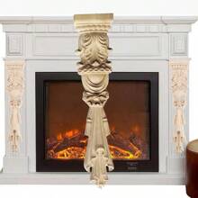 1 pieza Apliques de madera tallada sin pintar, molduras, apliques de madera tallada para ventana, cama, puerta, pared, muebles, armario, chimenea